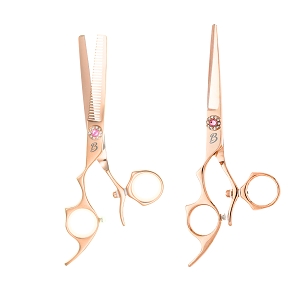 LEFTY 2 Pc BET10 Rose Gold Shear & 30 Tooth Thinning Swivel Set